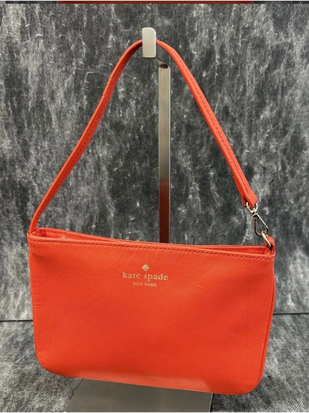 kate spade Orange Saffiano Shoulder Bag with Gold Logo
